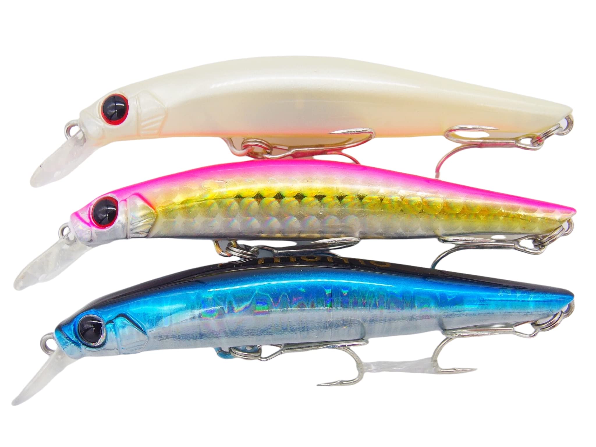 momolures - ULTIMA ARTIST SWIMMER 80mm Sinking Minnow for Bass, Seabass, Pike, Zander, Trout, Salmon lure fishing (3 Pieces Assort #01)