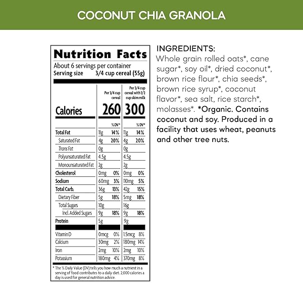 NATURE’S PATH ORGANIC COCONUT CHIA GRANOLA, 24.7 OZ (PACK OF 1), NON-GMO