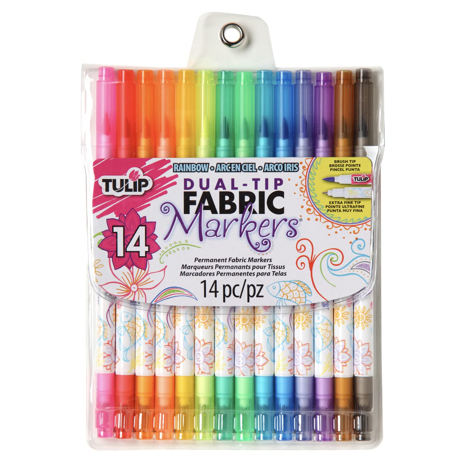 I Love To Create Tulip Dual tip permanent fabric markers 14pcs