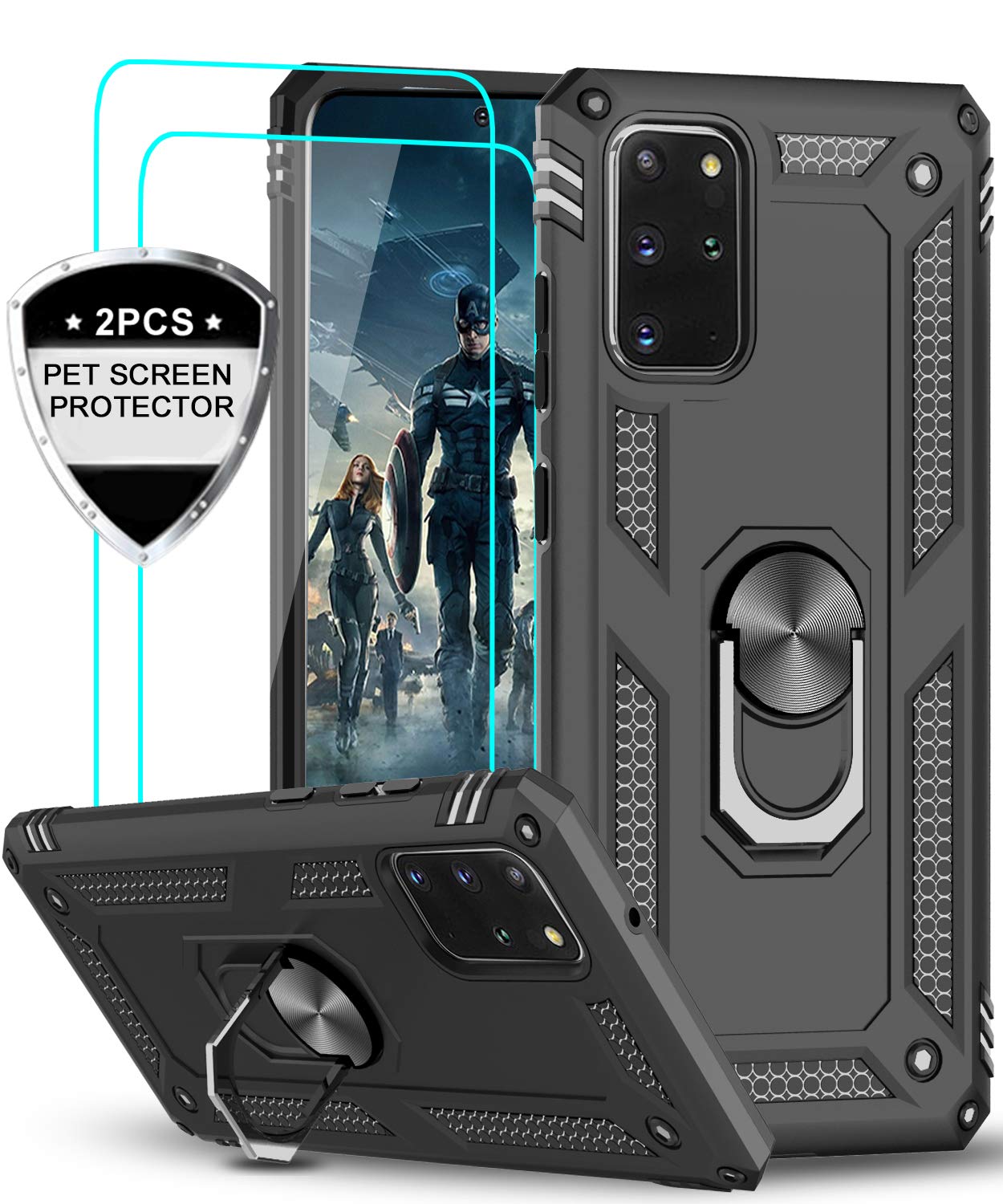 Ring Holder S20 Plus Military Case Leyi Compatible For Samsung