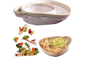 1Pcs Soup and Sandwich Plate Combo Ceramic Soup and Sandwich Plate with Handle Retro Stoneware Bowls & Side Bowls Easy to Cle