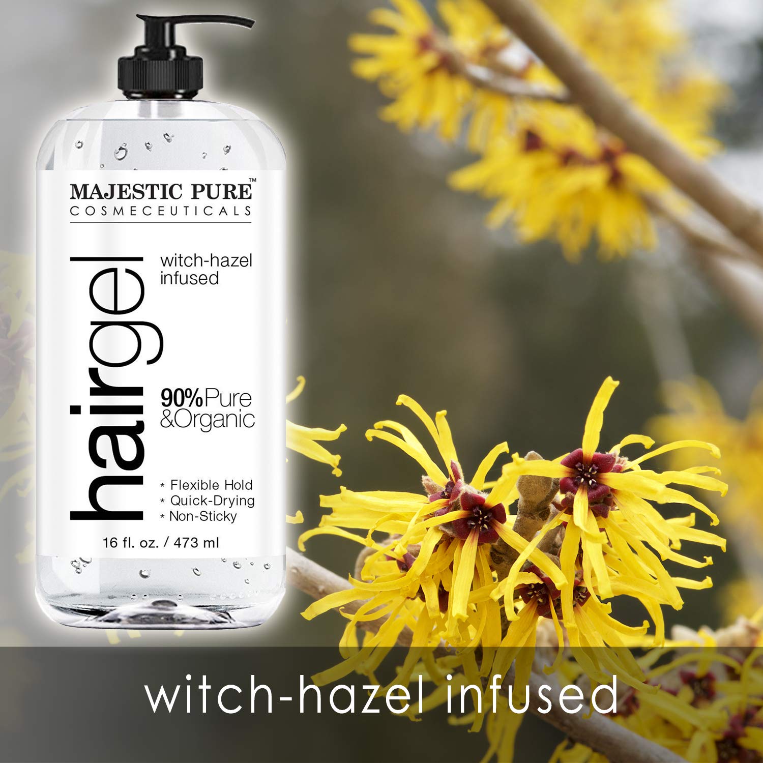 Hair Gel for Men & Woman - Styling with Organic Aloe Vera & Witch Hazel - 16 fl oz : Beauty
