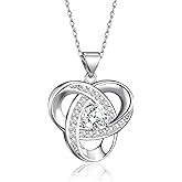HELORET Celtic Necklace Love Knot Pendant Good Luck Love Knot Jewelry for Women Mom Gifts