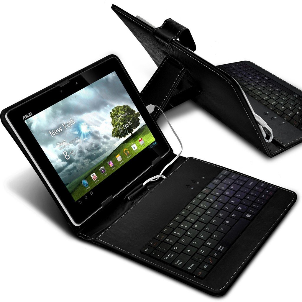 ONX3 Verizon Ellipsis 10 10.1" (Black) UltraSlim Adjustable Tablet Case QWERTY Keyboard Stand