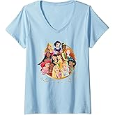 Womens Disney Princess Royal Friends Group V-Neck T-Shirt