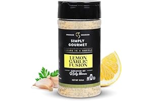 RECIPE IN A BOTTLE Simply Gourmet Chef-Crafted Premium Spice Blends & Seasonings - Lemon Garlic Seasoning - All Purpose Spices - 6.4 oz