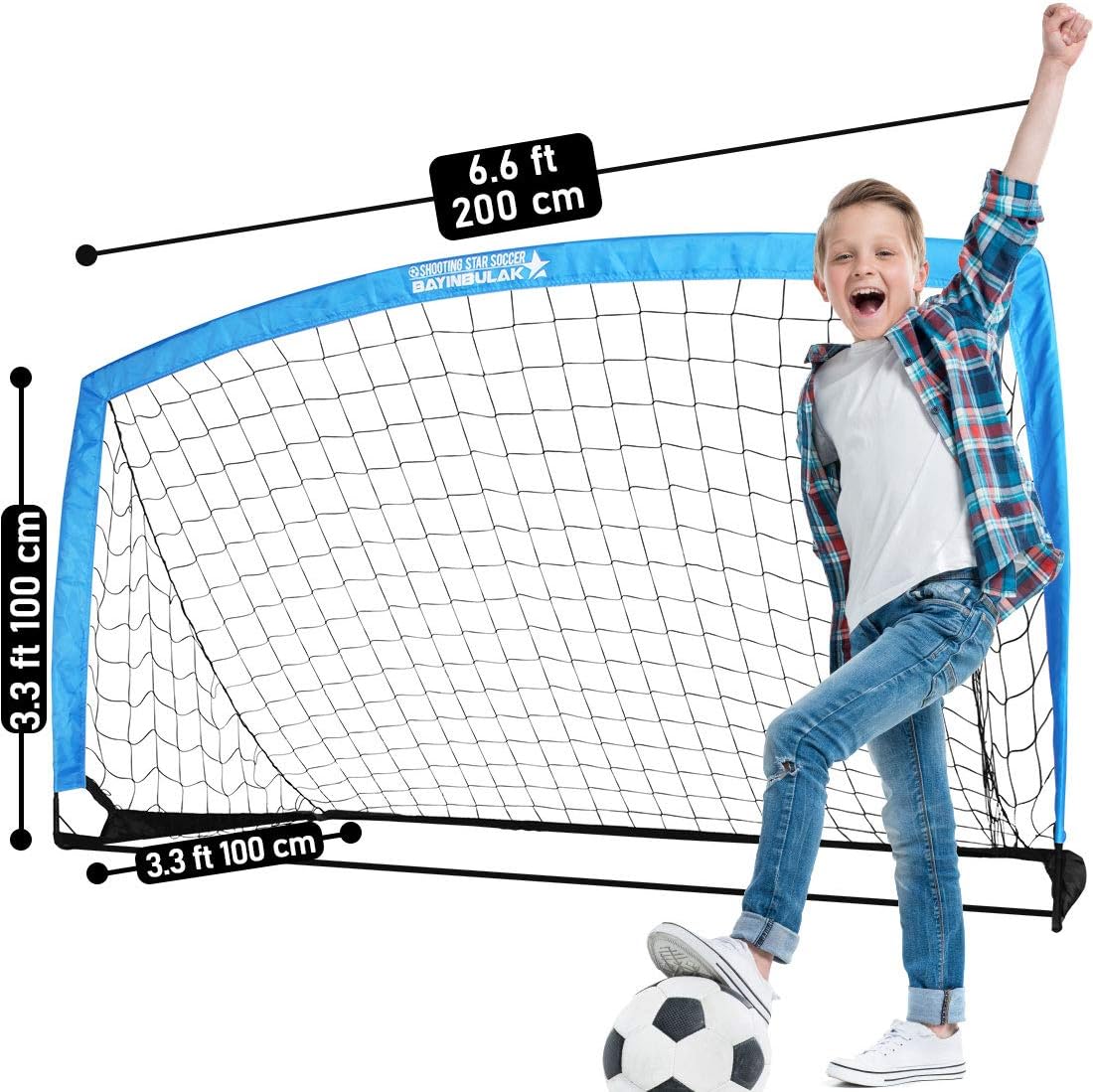 BAYINBULAK Soccer Goal Portable Soccer Net for Kids Backyard Training 6.6'x3.3', 1 Pack : Sports & Outdoors