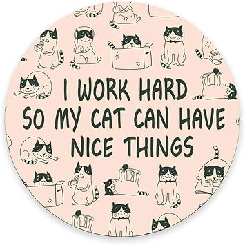 Amazon Com Round Mouse Pad Mousepad Cat Mouse Pad Funny Coworker