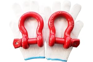 ACANDO 3/4" Shackle Red D Ring Shackles 4.75T D Ring Towing Heavy Duty Shackle Galvanized & Poweder Coated Anchor Shackle Forged Steel Shackles Max 28.5 Ton (57,000 Lbs) Break Strength Shakle Pack of 2