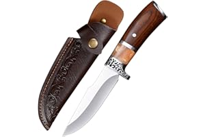 Suweiyuanshiyi Survival Hunting Knife with Sheath, Fixed Blade Outdoor Knives for Men, Outdoor Hunting Gear Accessoriesfor Ca