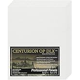 Centurion Deluxe Professional Oil Primed Linen Canvas Panels - 8"x10" - 6 Pack of Linen Canvases for Painting, Artwork and More