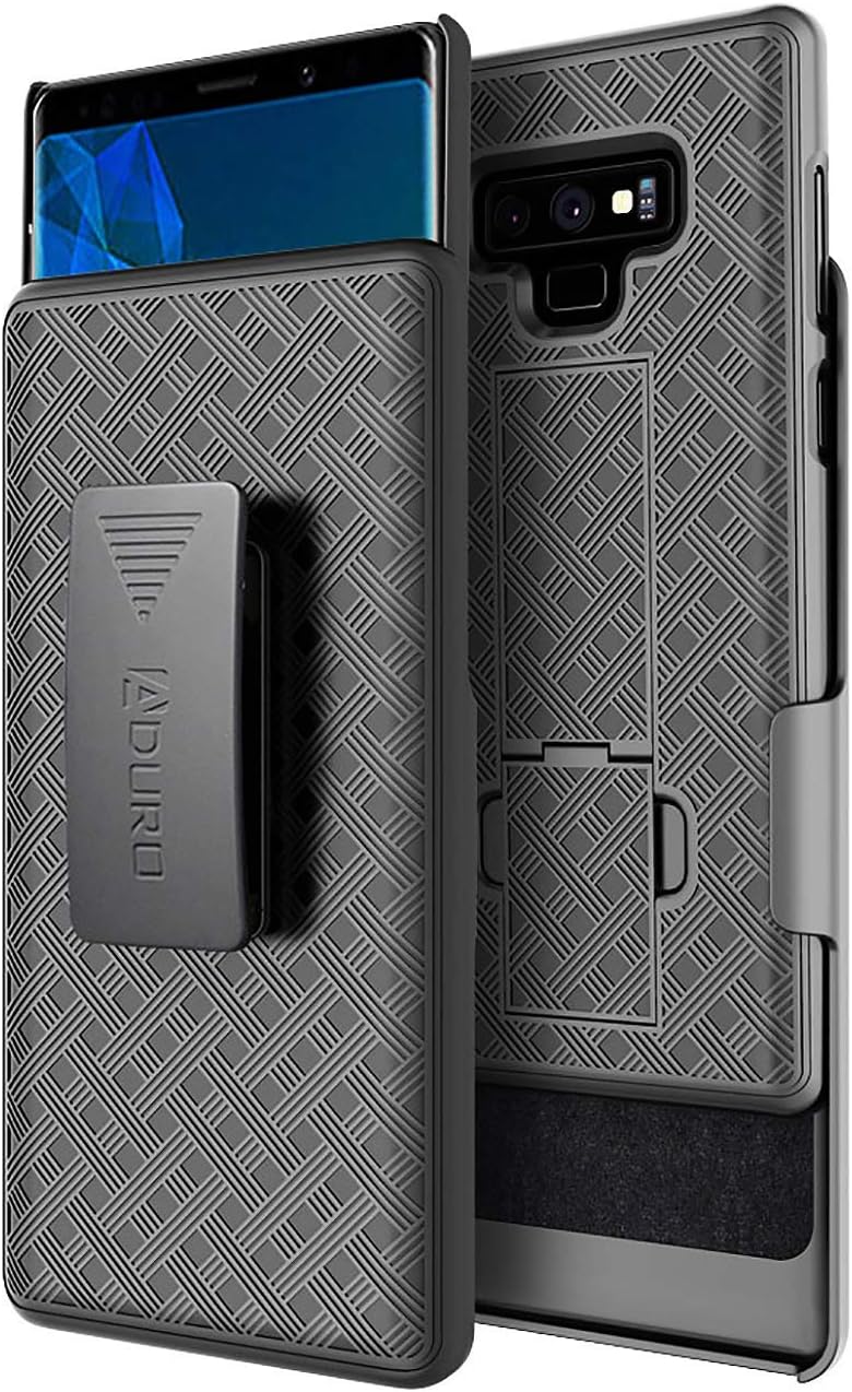 Aduro Samsung Galaxy Note 9 Belt Clip Holster Case, Combo Galaxy Case with Kickstand Rotating Belt Clip Super Slim Shell for Samsung Galaxy Note 9 (ONLY) Phone (2018)