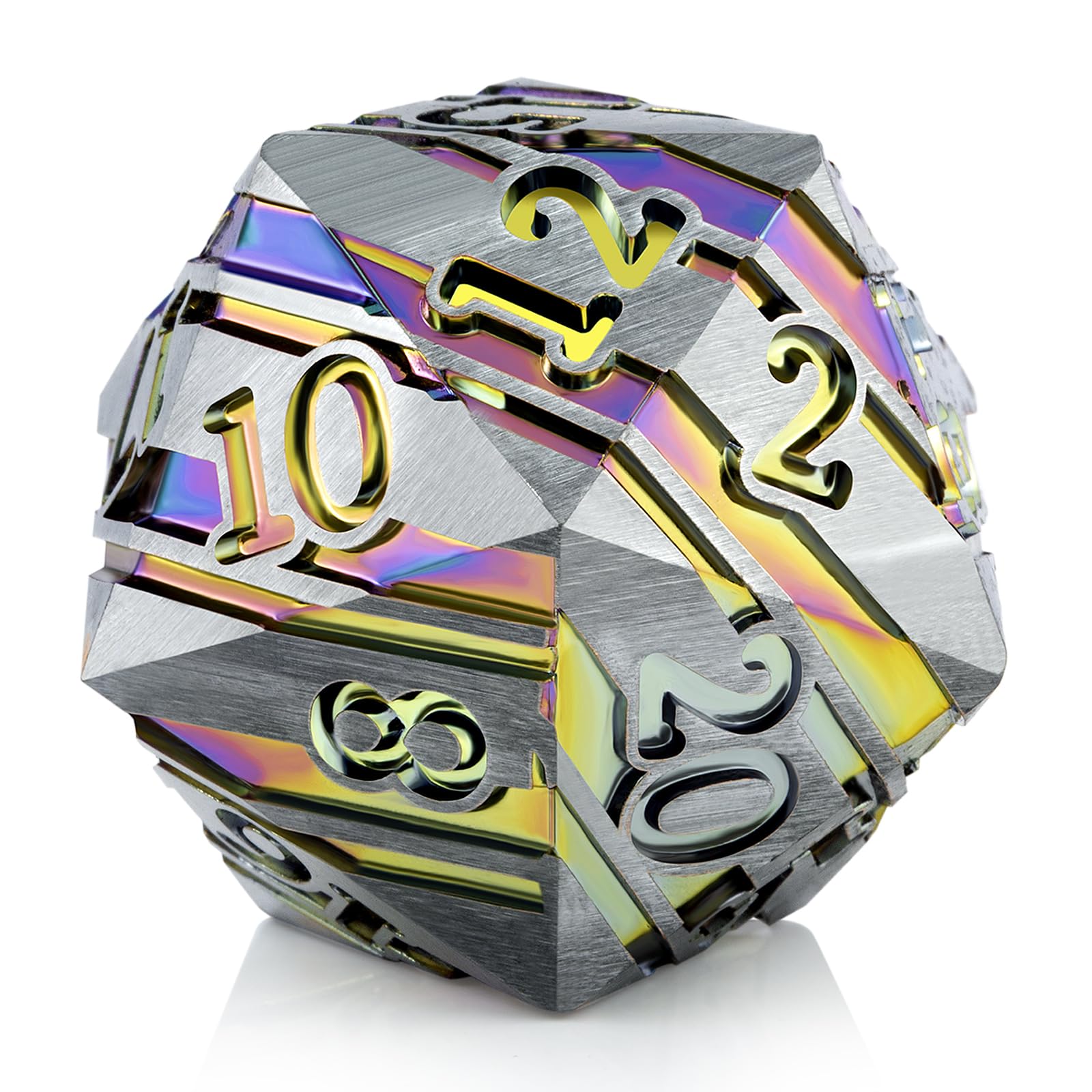 D20 Dice Metal DNDND 33mm Large Metallic Dice with Gorgeous Gift Box for Dungeons and Dragons (Rainbow) — image 1