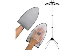 EVEME Steamer Hanger Stand with Garment Steamer Ironing Gloves,Garment hanger for steaming clothes,Steam rack for clothes,Handheld garment steamer rack