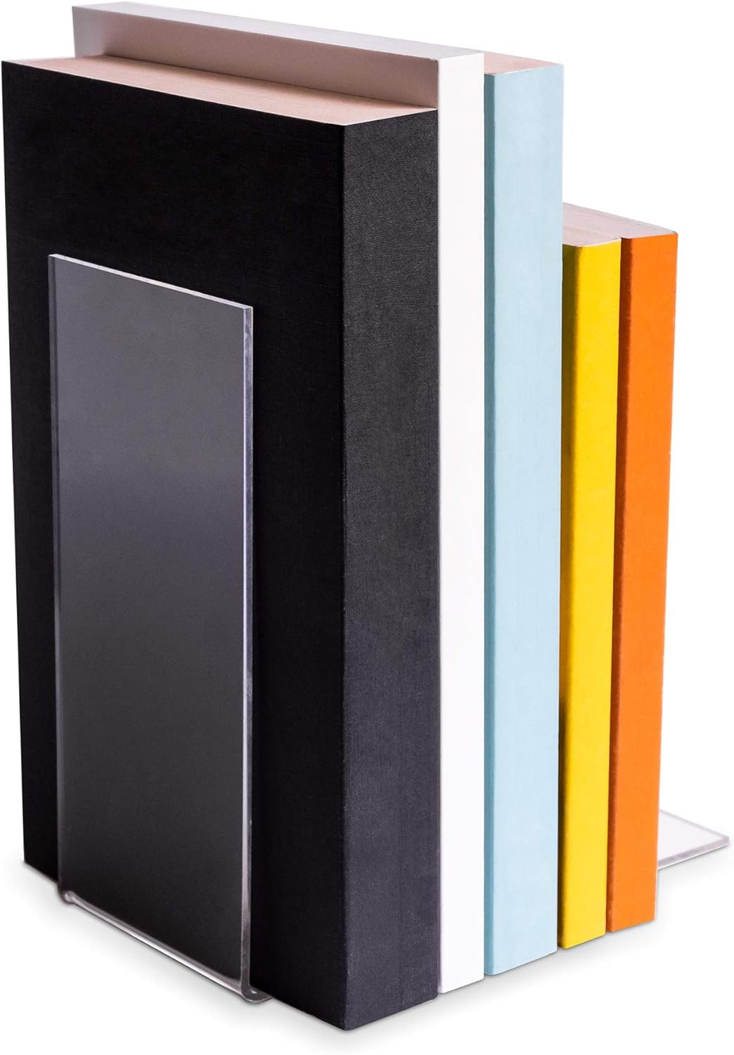 Plexiglas® Pack of 10 Bookends Eco (4.0 to 7.0 x 14.0 x 14.0 cm) for Small Books/Paperback CDs Made of Original PLEXIGLAS® - Image 4