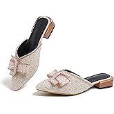 BGYJMTRCVHU Mules for Women Flats Comfortable Soft Memory Foam Insole Cherry Pointed Rivet Mule Shoes