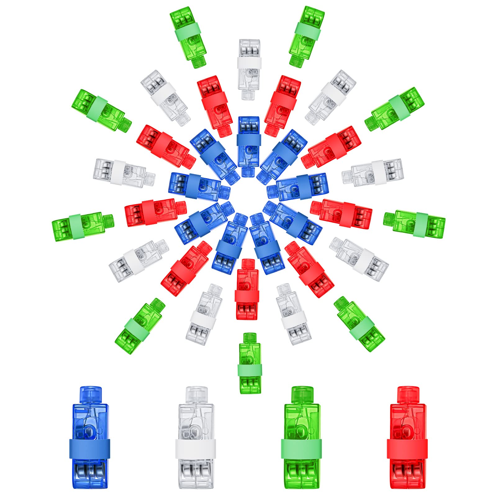 FRIUSATE 40 Pcs LED Finger Lights 4 Colors Bright Finger Flashlights Lamp Clip Lights Toys For Pary Gifts,Party Favors,Raves,Concert Shows