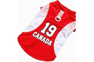 Dog Jersey Puppy Soccer Jersey - Stretch Breathable Summer World Cup Pet Shirts Sportswear Pet Clothes (Canda, Small)