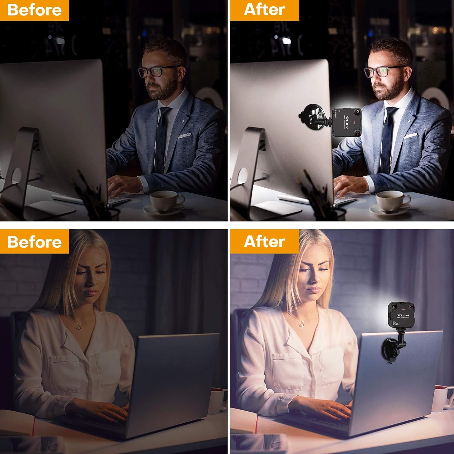 VIJIM Video Conference Lighting Kit, Zoom Lighting for Computer with