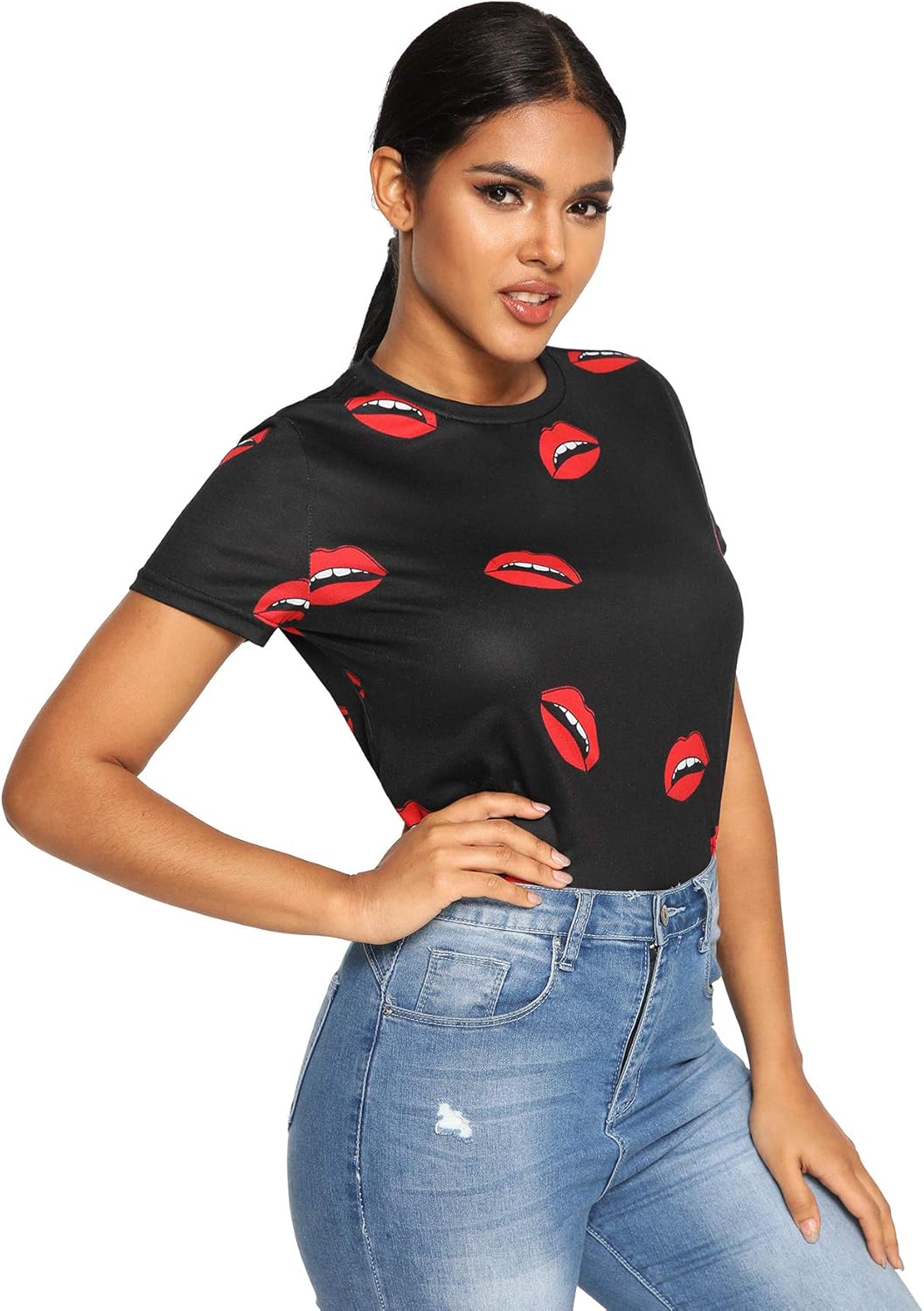 lip print t shirt