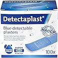 Detectaplast Blue bandaids Premium, Metal detectable and Waterproof bandaids, Essential for Catering First aid kit in Food handling environments, Kitchen aid, 0,98 x 2,83 inches, 100 Strips