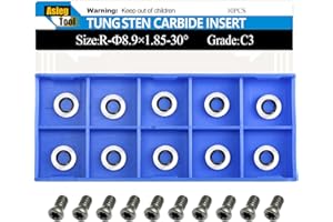 Ci5 8.9mm Round Carbide Inserts Cutters Knifes Indexable Replacement High Strength Fits for Popular DIY Woodworking Lathe Woo