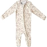 Copper Pearl Zip-Up Footie Baby Pajamas: Ultra-Soft Boys Pajamas and Girls Pajamas, Premium Knit Fabric in Stylish Prints, Tag-Free with 2 Way Zipper, Sized Newborn to 24 Months, Jurassic Park Fossils