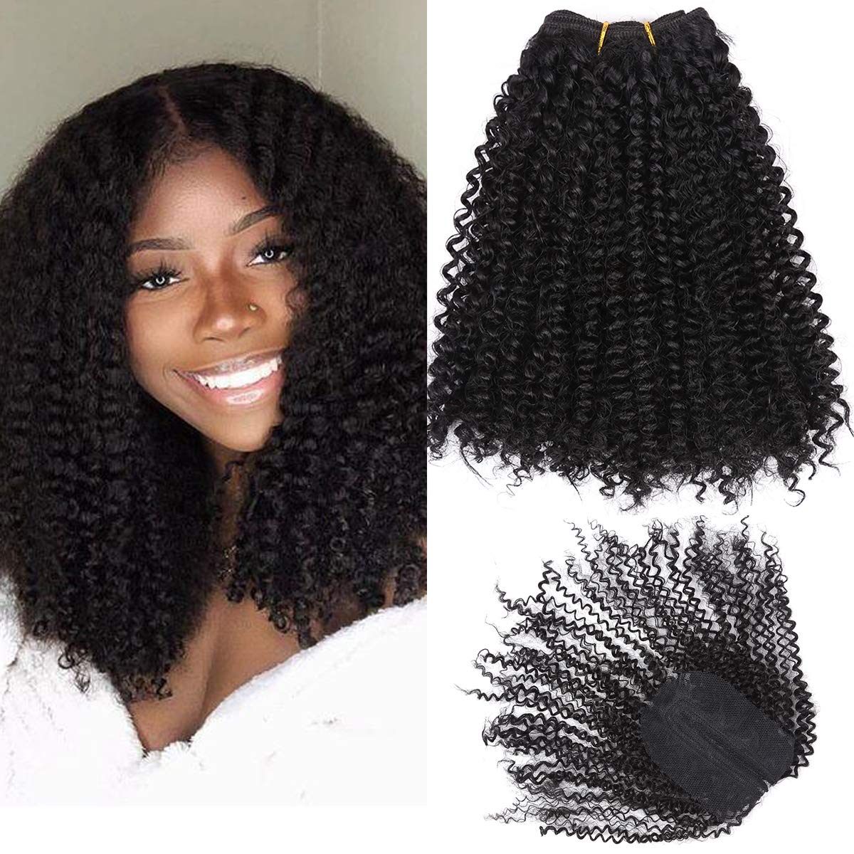 Ken Hair 12 Inch 1b Kinky Curly Synthetic Hair Bundles Sew In