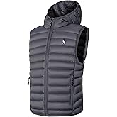 Little Donkey Andy Boys Winter Puffer Vest Packable Lightweight Faux Down Hooded Sleeveless Jacket 6-14 Years