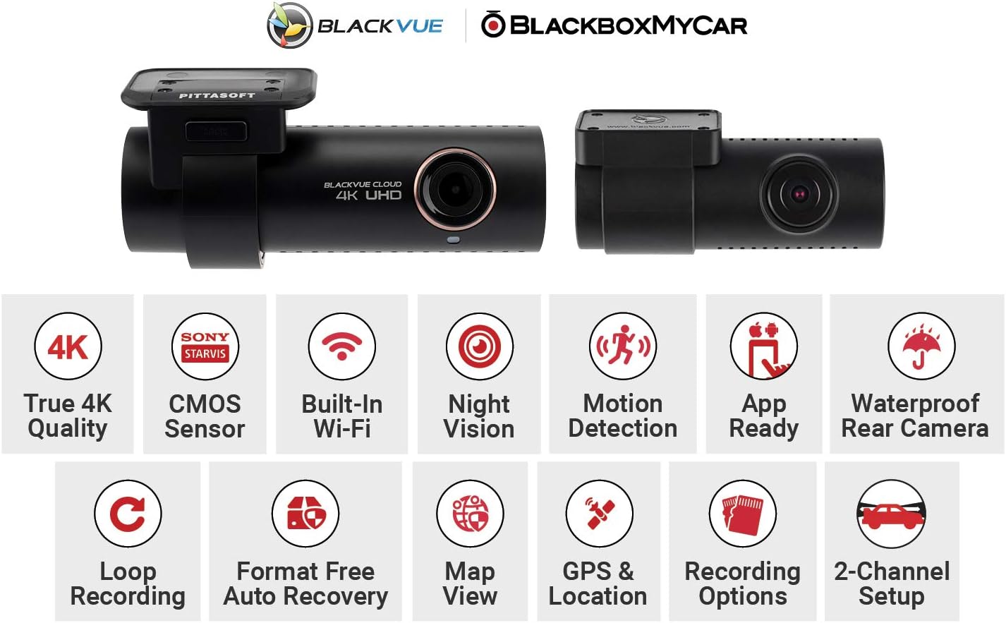 16GB SD Card 4K Dashcam Blackvue DR900S2CH with Power Magic EZ OBDII