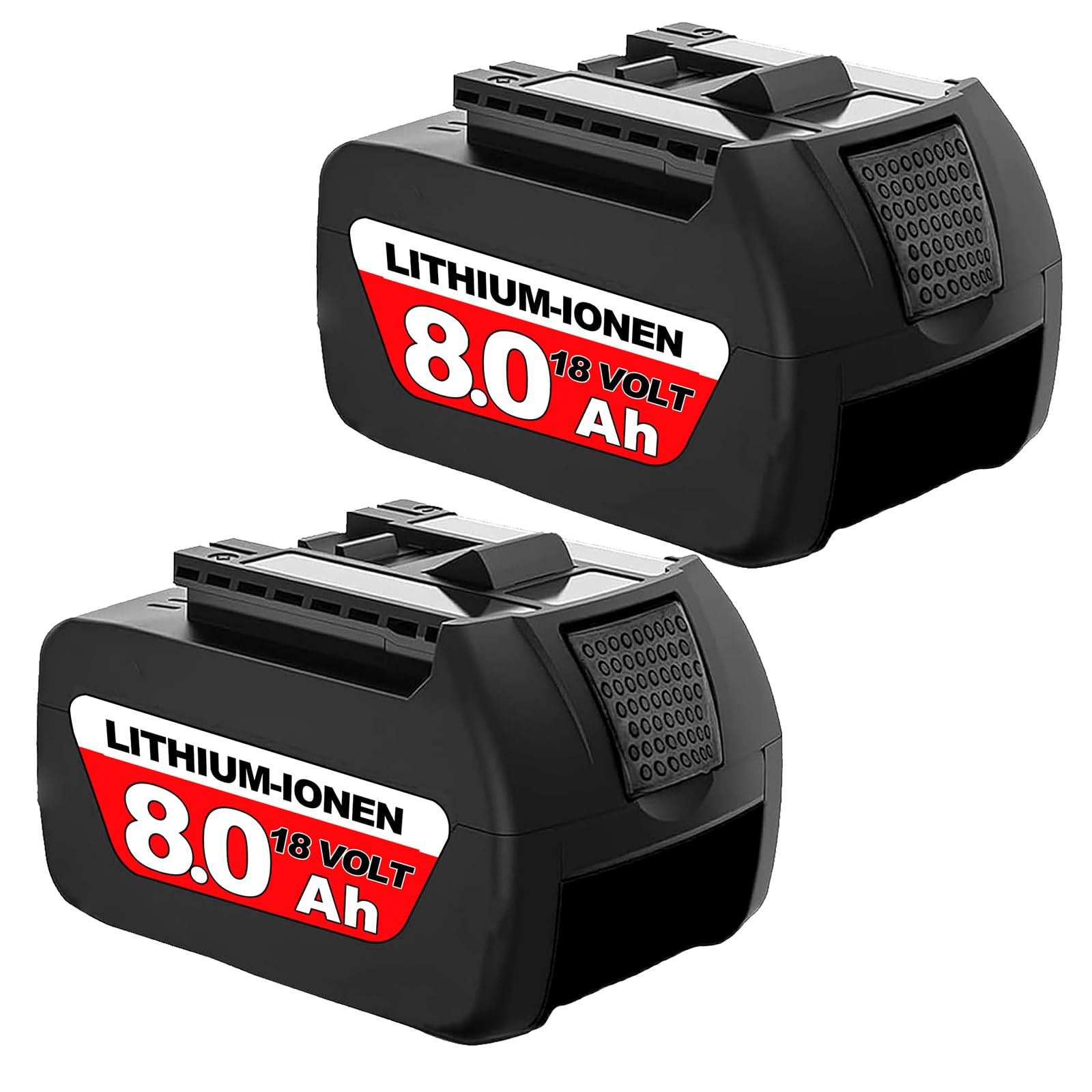 2 Stück 8000mAh 18V Lithium-Ionen Ersatzakku für Bosch Akku Kompatibel mit Bosch 18V Akku Serie BAT609 BAT609G BAT618 BAT618G BAT619 mit LED-Ladeanzeige für Bosch Professional Werkzeuge (2P)