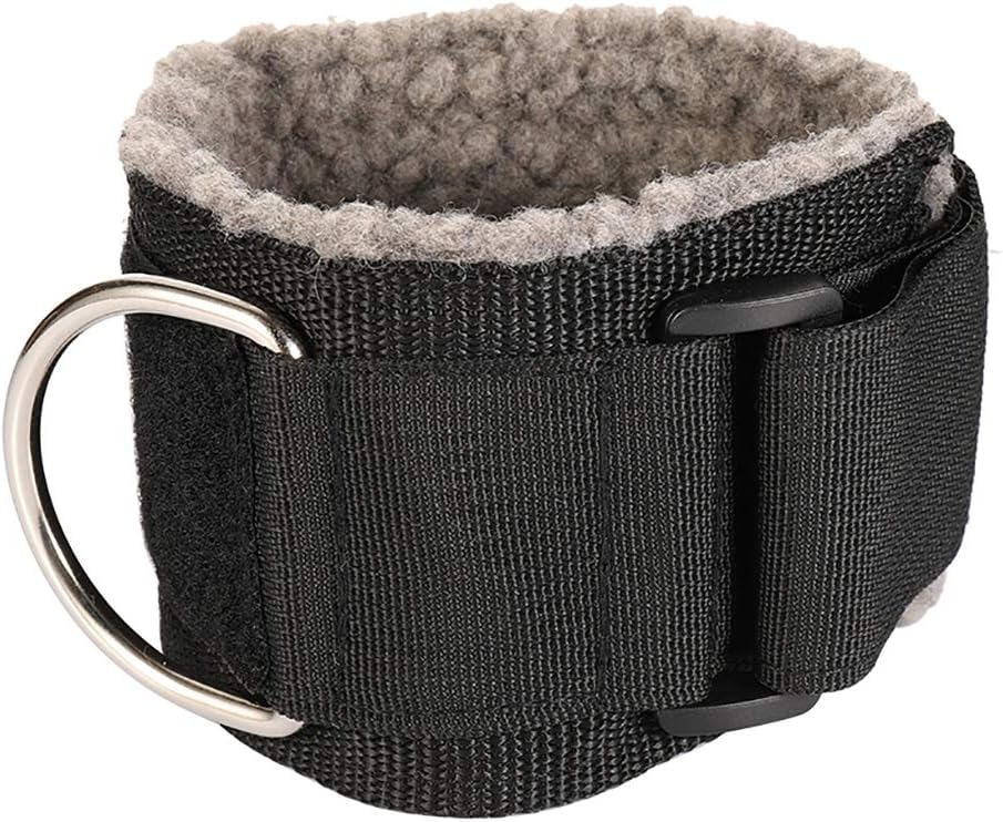 MOOCY Padded 3-Inch Ankle Straps with Heavy Duty Steel D Rings Attachment for Gym Weightlifting and Workout with Ankle Cuffs for Legs, Abs and Glute Exercises