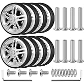 8 Pcs Double Row Suitcase Replacement Swivel Wheels OD50mm Silver A12 | Wear-resistant rubber structure with stable movement suitable for luggage repair travel cases and frequent daily use