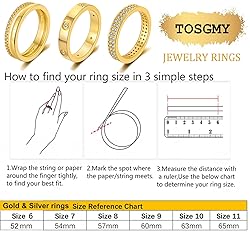 TOSGMY Love Friendship Lucky Ring Cubic Zirconia