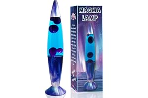 AHCCSD Aurora Borealis Magma Lamp,16 Inch Motion Liquid Lamp Blue Aurora Base Blue Liquid with Purple Wax Relaxing Gorgeous Lamp for Adults Kids Women Girls Christmas Great Gift
