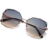 S.NOTIO Sunglasses for Women trendy Polygon Oversized Fashion Designer Style Gradient UV400 octagon Lens Metal Frame