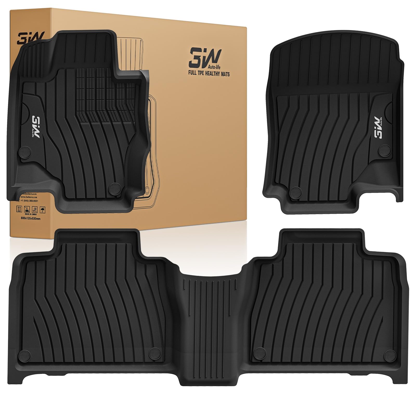3W Floor Mats for Benz GLE 2020-2026 SUV 5 Seats 350/450/450e/580/53 AMG/63 AMG S(Not Fit for Coupe/W167),TPE All Weather Custom Fit Floor Liner for Benz GLE Car Mats, Black Image 3W Floor Mats for Benz GLE 2020-2026 SUV 5 Seats 350/450/450e/580/53 AMG/63 AMG S(Not Fit for Coupe/W167),TPE All Weather Custom Fit Floor Liner for Benz GLE Car Mats, Black Image