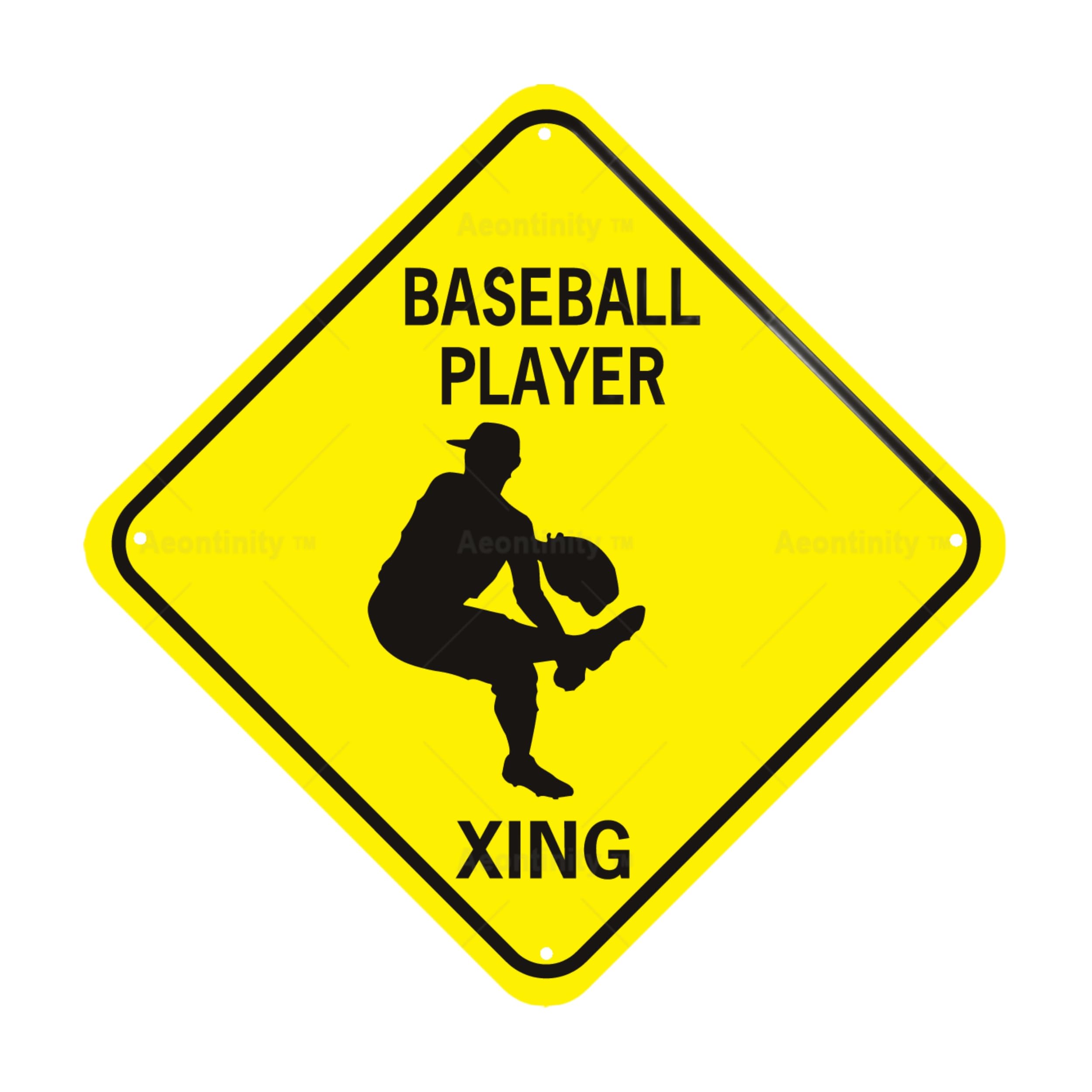 BASEBALL PLAYER XING Sports Vintage Metal Tin Sign