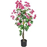 Artificial Bougainvillea Tree, 3.6FT Fake Bougainvillea Trees with Pot, 43 Inch Faux Plant for Indoor Decor