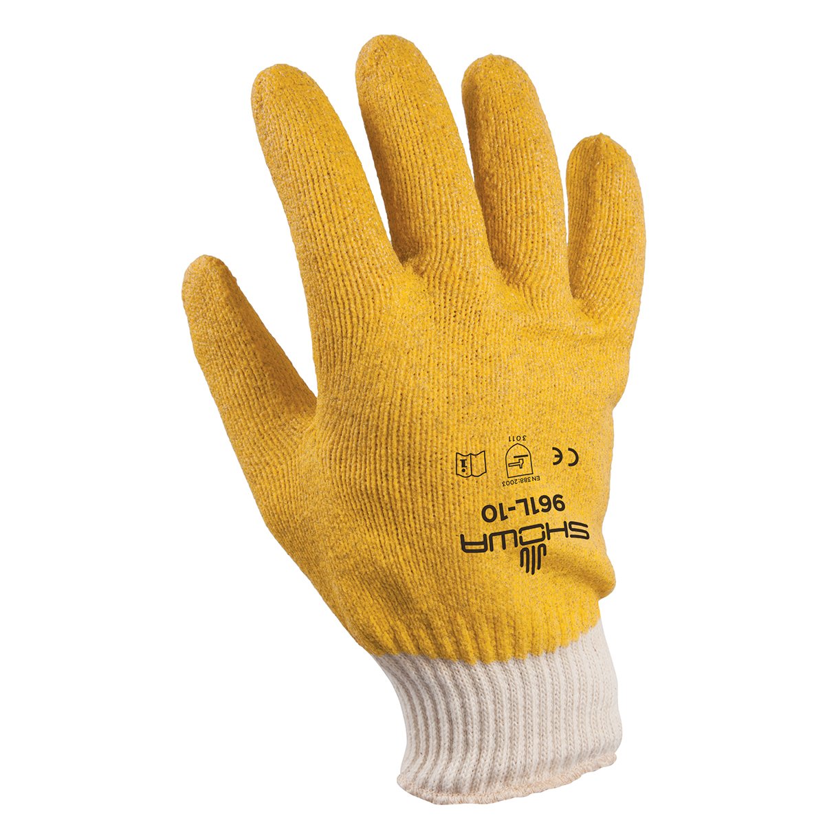SHOWA 961 KPG Fully Coated PVC Glove, SeamFree Cotton Knit Wrist Liner