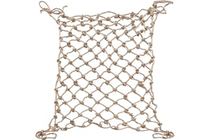 Ganggend Hemp Rope Net (3ft x 9ft) Heavy Duty Natural Jute Rope Climbing Safety Netting for Balcony Stairs, Fence, Garden, Playground Protection & Indoor/Outdoor Decor