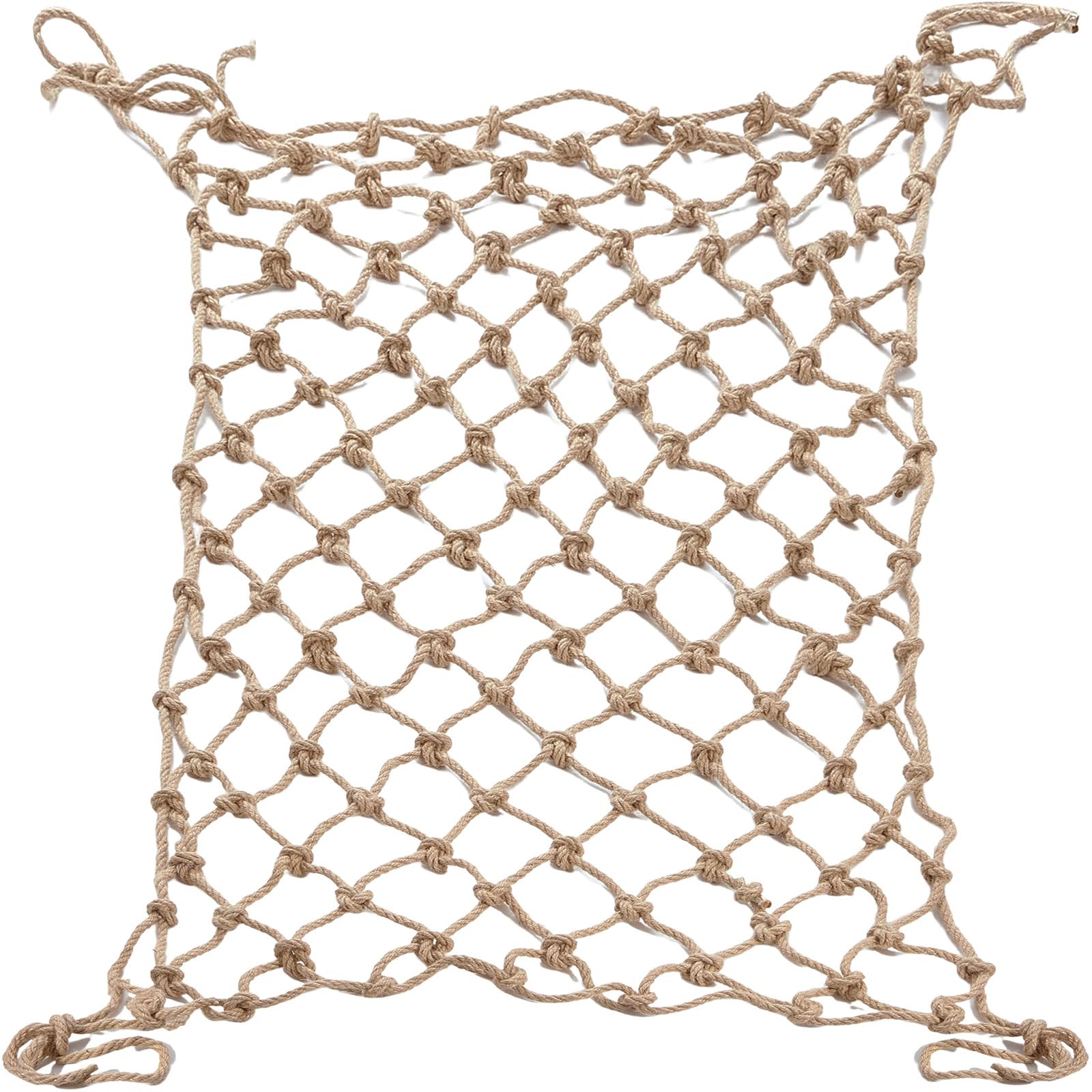 Photo 1 of Ganggend  Rope Net (3ft x 9ft) Heavy Duty Natural Jute Rope Climbing Safety Netting for Balcony Stairs, Fence, Garden, Playground Protection & Indoor/Outdoor Decor