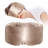 Okaydot Satin Sleep Mask - Updated Design Light Blocking Eye Mask for Men and Women, Soft and Comfortable Night Sleeping Mask, Eye Cover for Travel/Sleeping (Camel)