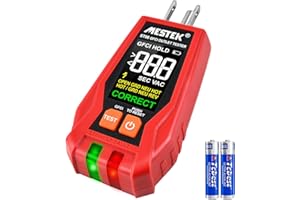 MESTEK Outlet Tester, Electric Voltage Tester Receptacle Tester for GFCI/Standard 3-Wire 120V Electrical Outlets, AC Voltage Socket Checker Plug Tester with Color LCD, Detects Common Wiring Problems