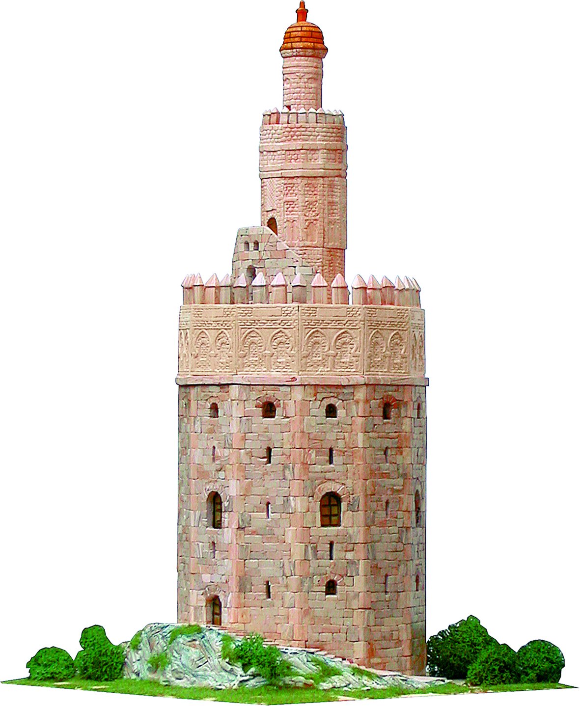 Aedes Ars - Torre del Oro, Sevilla, Spain - Ceramic Model Kit - 1:100 Scale - 7+ Years - Non-Foldable