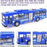 Cemirk Blue Toy Bus with Lights and Sounds – Friction Powered, Realistic Doors view 4