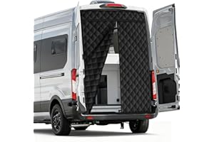 Federedevo Van Insulated Door Curtain for Rear Doors Magnetic Thermal Cover for High Roof of Ford Transit/RAM Promaster - Keep Heat in & Cold Out for Winter Camper Van