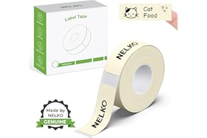 Nelko P21 Label Maker Tape, 14x40mm (0.55"x1.57"), Beige