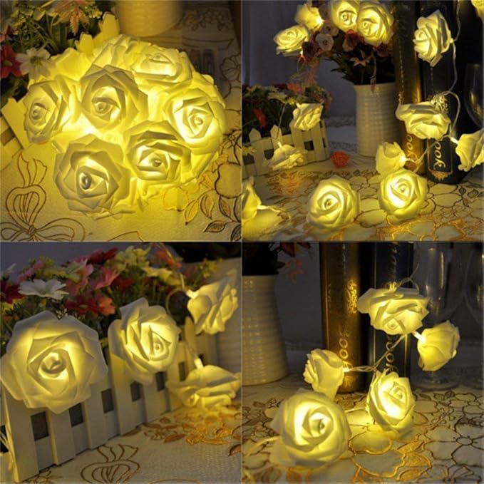 Citra 30 Led String Strip Light Rose Flower Shape Diwali Light for Decoration 30Led- Warm White