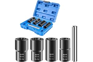Luckyway 5-Piece Twist Socket Set Lug Nut Remover Extractor Tool Metric Bolt and Lug Nut Extractor Socket Tools